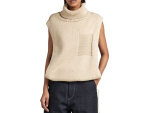 Μπλουζάκια με μακριά μανίκια G-Star Raw KNITTED OPEN SIDE TURTLENECK SLEEVELESS TOP WOMEN