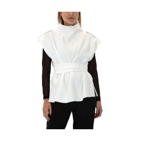 Μπλουζάκια με μακριά μανίκια Zoya KNITTED SLEEVELESS BELTED RELAXED FIT BLOUSE WOMEN