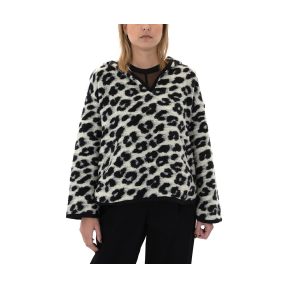 Μπλουζάκια με μακριά μανίκια Moutaki KNITTED ANIMAL PRINT OVERSIZED HOODIE WOMEN