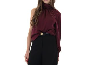 Μπλουζάκια με μακριά μανίκια Twenty-29 SATIN ONE SHOULDER BLOUSE WOMEN