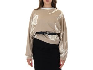 Μπλουζάκια με μακριά μανίκια Moutaki LONG SLEEVE PRINTED OVERSIZED BLOUSE WOMEN