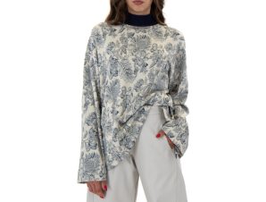 Μπλουζάκια με μακριά μανίκια Moutaki LONG SLEEVE PRINTED OVERSIZED BLOUSE WOMEN