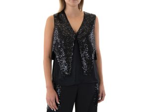 Αμάνικα/T-shirts χωρίς μανίκια Zoya SEQUINED ASYMMETRIC VEST WOMEN