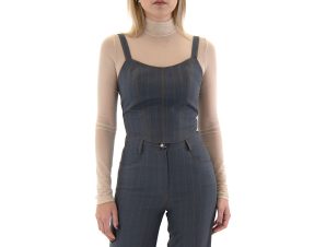 Μπλουζάκια με μακριά μανίκια C.manolo STRIPED BUSTIER WOMEN